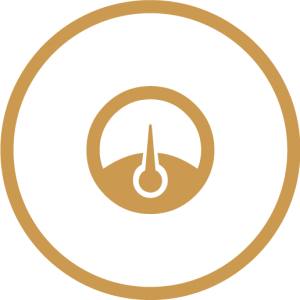icon gold outline of dial in circle
